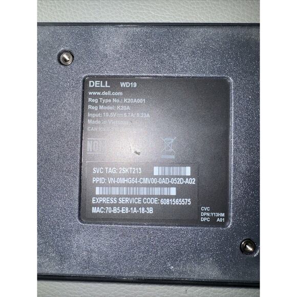 Dell WD19 180W Docking Station - Picture 1 of 4